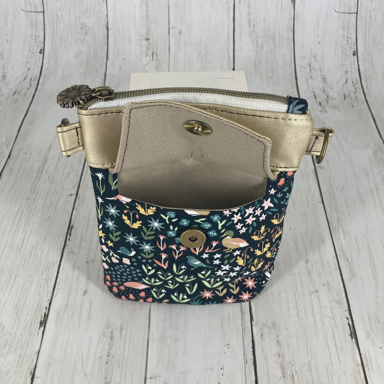 Elysian Phone Sling Bag (Nature/Floral, Gold)