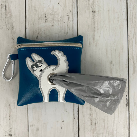 Dog Poo Bag Holder (Huskie, Blue/Grey)