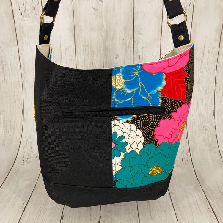 Bonnie Bucket Bag (Floral & Black)