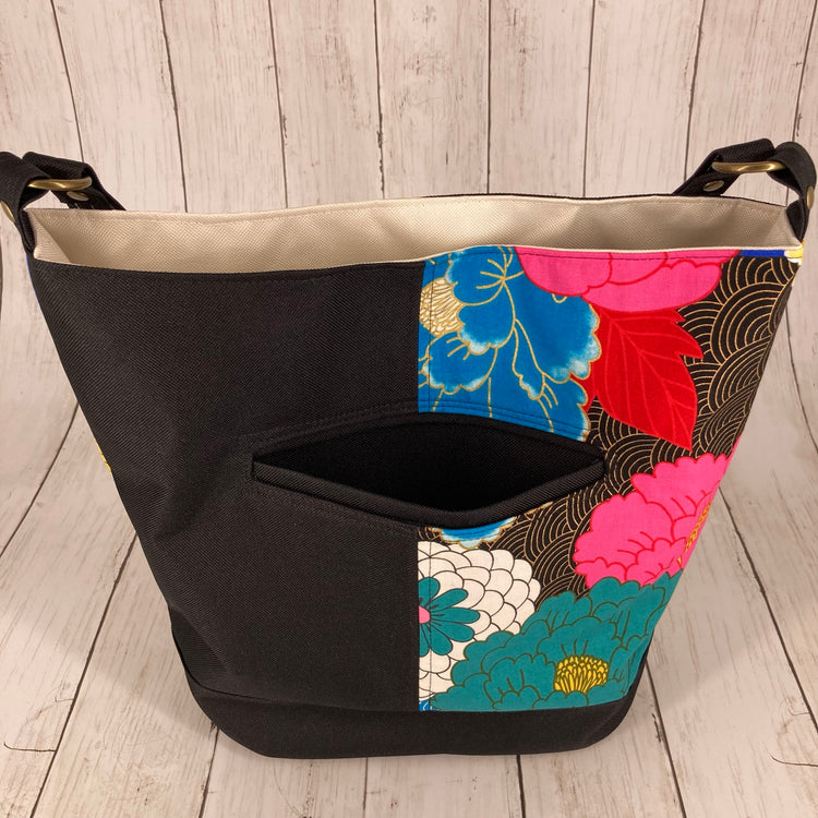 Bonnie Bucket Bag (Floral & Black)