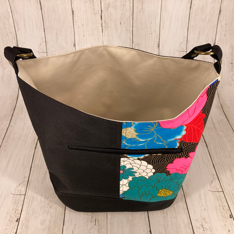 Bonnie Bucket Bag (Floral & Black)