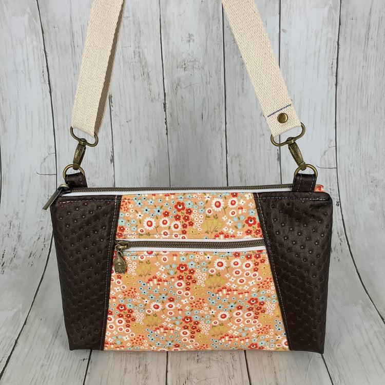 Sunshine Crossbody Purse (Floral, Brown)