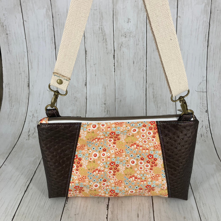 Sunshine Crossbody Purse (Floral, Brown)