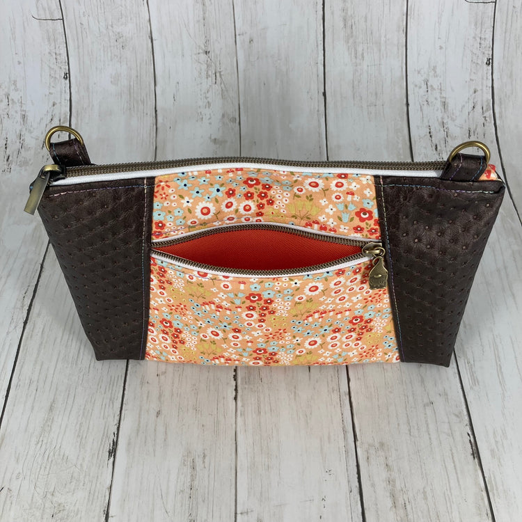 Sunshine Crossbody Purse (Floral, Brown)