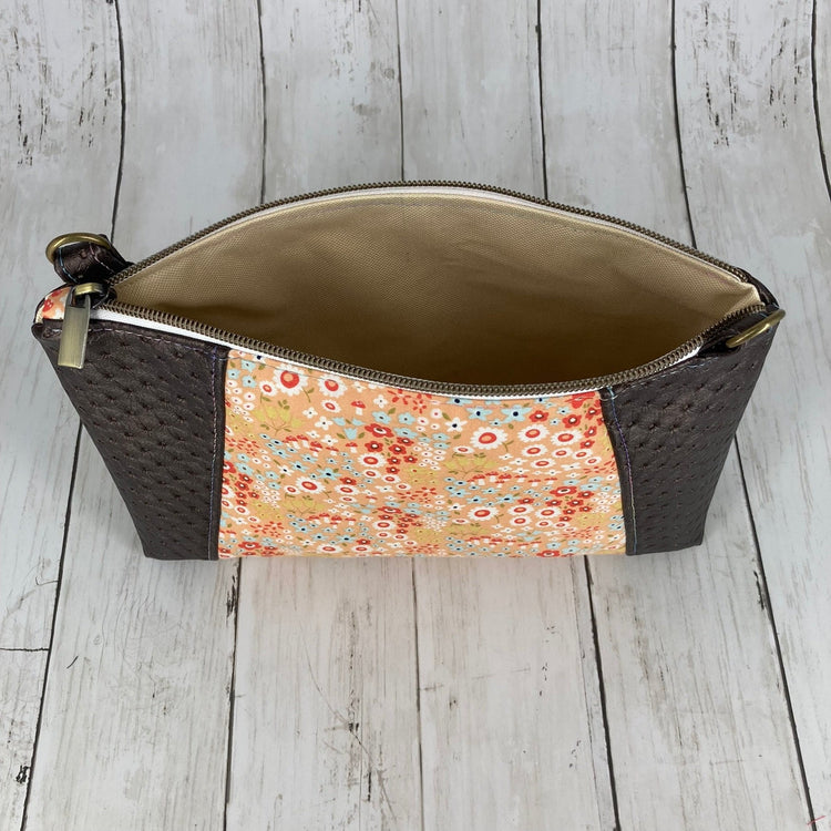 Sunshine Crossbody Purse (Floral, Brown)