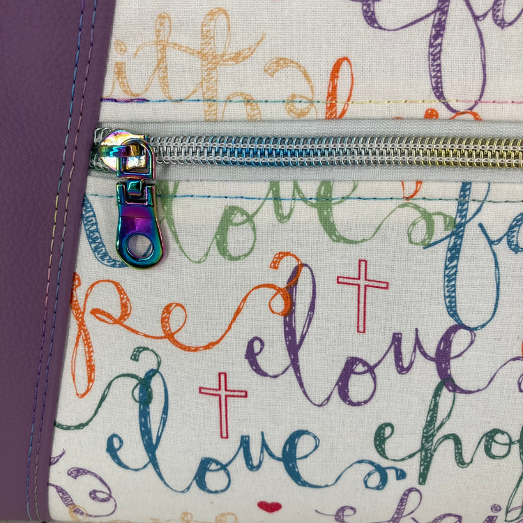 Sunshine Crossbody Purse (Faith/Hope/Love, Purple)