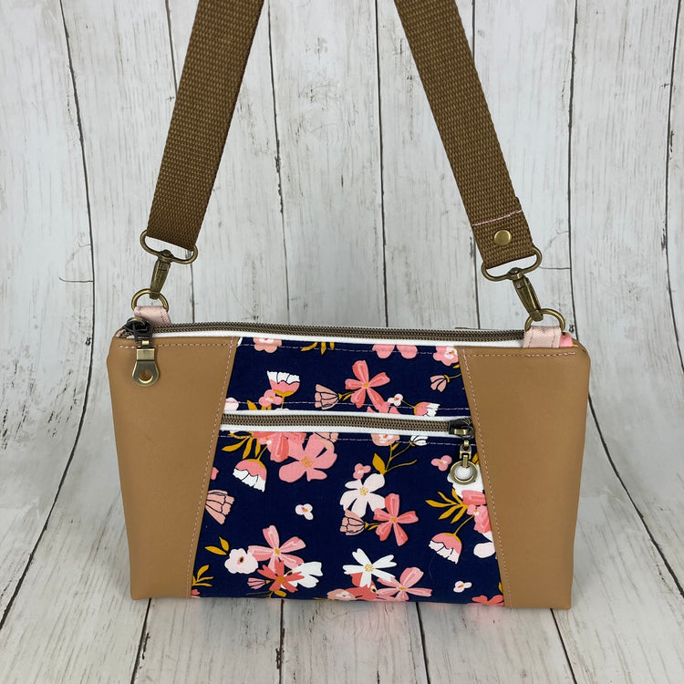 Sunshine Crossbody Purse (Floral, Tan)