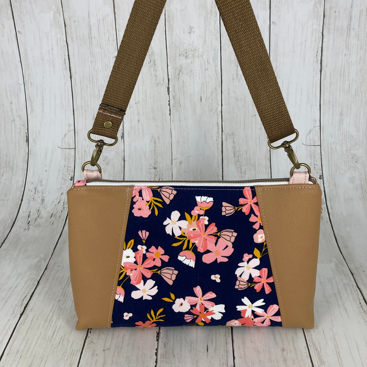 Sunshine Crossbody Purse (Floral, Tan)