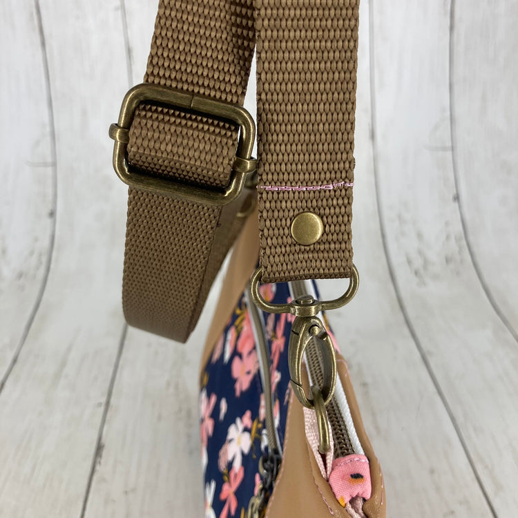 Sunshine Crossbody Purse (Floral, Tan)