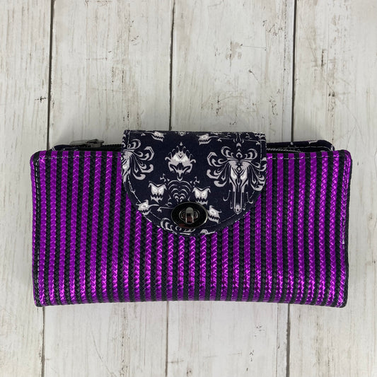 Mia Everyday Wallet (Haunted Mansion Wallpaper, Purple)